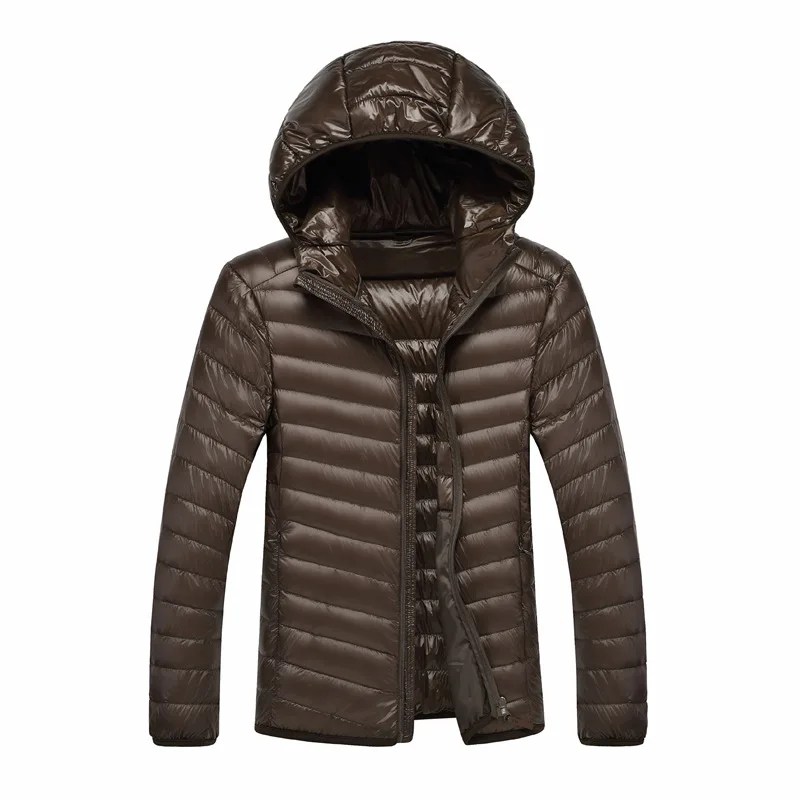 6XL 7XL 90%White Duck Down Jacket Hooded Warm Jacket Coat Men's Feather Ultralight Down Jackets Men Outwear Coats With Carry Bag