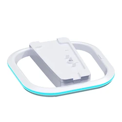 RGB Vertical Stand for Gaming Console with Anti - Slip Pad and 7 LED Light Modes (WHITE)