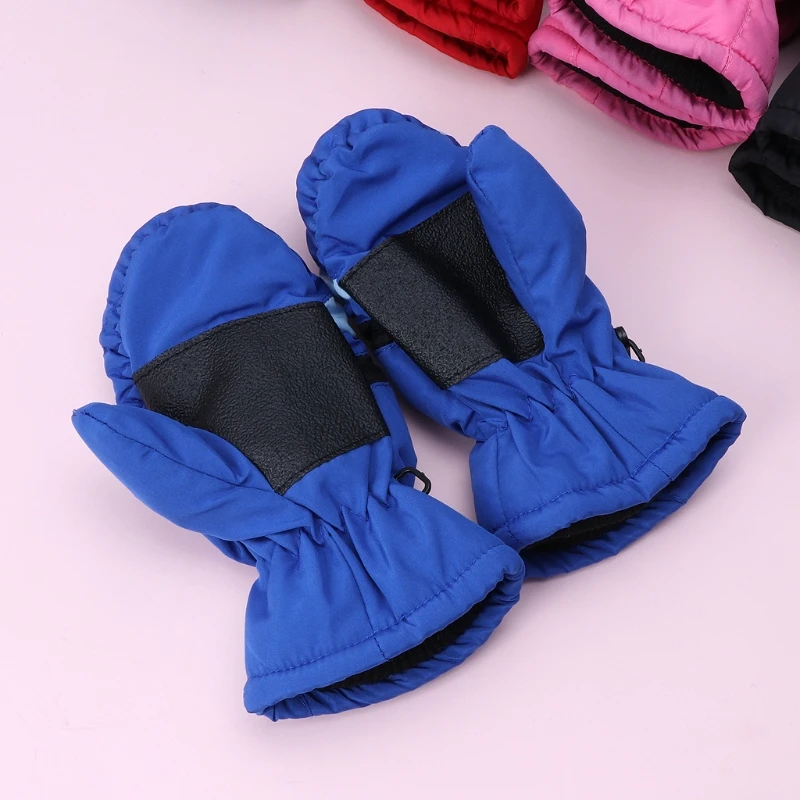 

2-5y Baby Ski Mitten Winter Kids Boys Girls Gloves Outdoor Warm Gloves Waterproof Windproof With Non-slip Leather 69HE