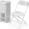 NEW 10 Pack White Plastic Folding Chair, Indoor Outdoor Portable Stackable Commercial Seat with Steel Frame 350lb. Capacity 1