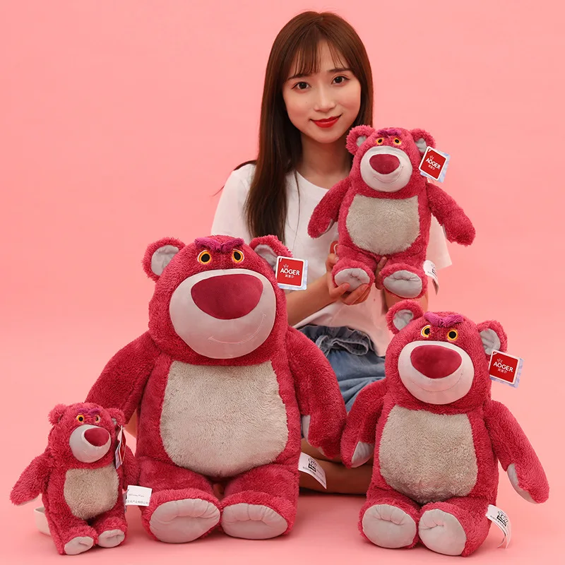 

Genuine Disney Lotso Toys Cartoon Strawberry Bear Stuffed Doll Cross-border Plush Bear Doll Little Girls Kids Gift Birthday