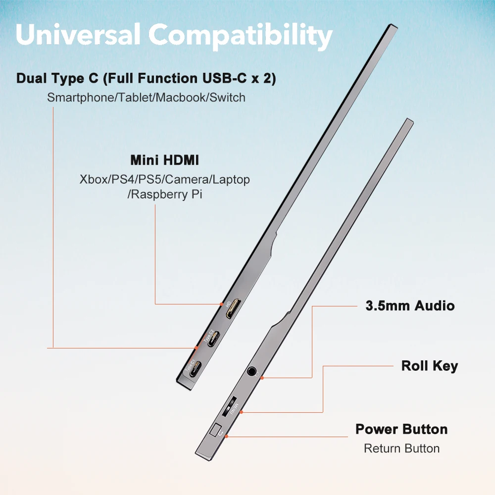 ޴  15.6 ġ Ǯ HD 1920x1080 IPS ޴ ÷, USB  C  ̴ HDMI PC  , PC Ȯ ÷