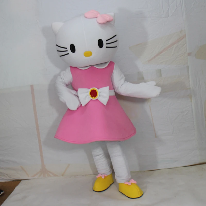 Hello Kitty Mascot Costume Pink Kitty Cat Cosplay Suits
