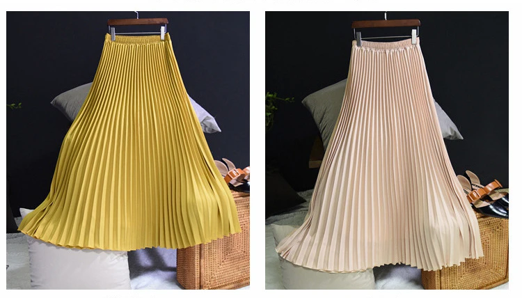 white pleated skirt TINT ERA High Waist Skirt Spring Autumn New Temperament Thin Chiffon Hand-pressed Crepe Pleated Large Swing A-line Skirts Women crop top and skirt