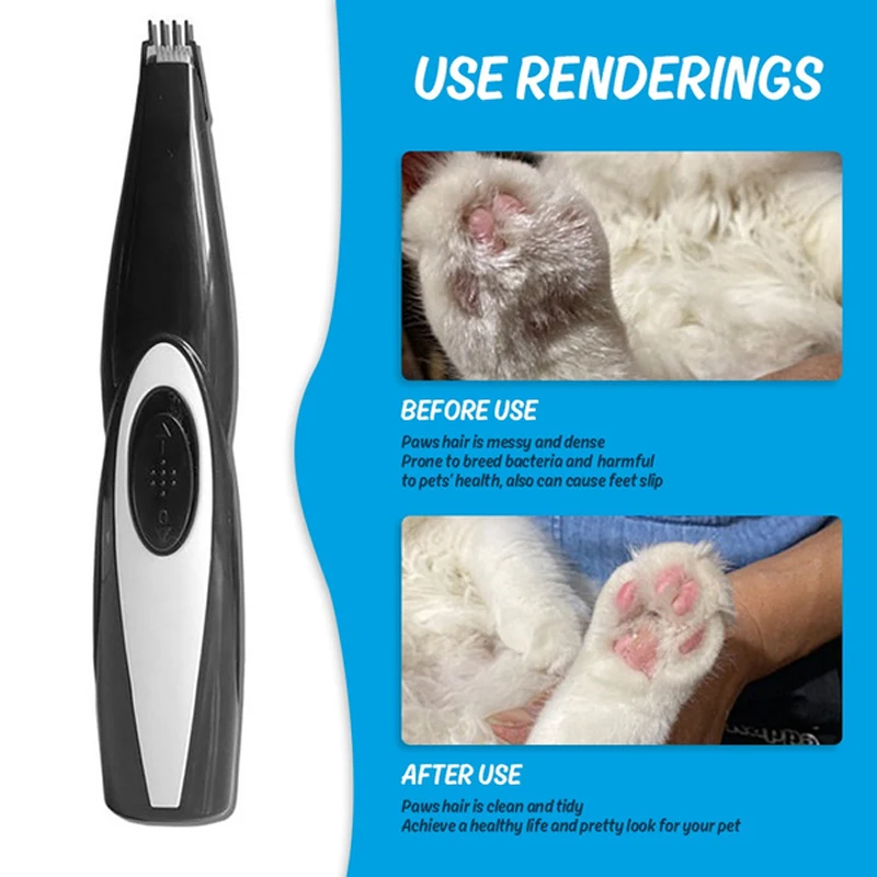 USB Rechargeable Pet Hair Trimmer Clipper Grooming Kit Dogs Cats Foot Hair Clipper Grooming Tools