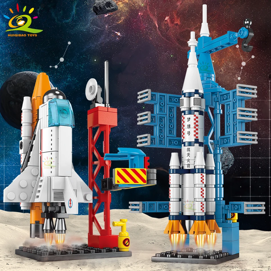 HUIQIBAO Mini Space Aviation Manned Rocket Model Building