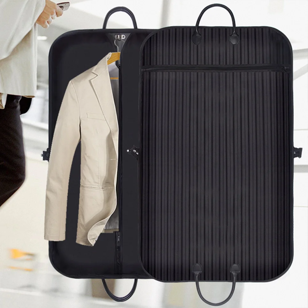 

Oxford Cloth Suit Dust Cover Striped Suit Coat Bag Clothing Storage Bag Breathable Garment Suit Cover Clothes Dress Carrier Bag