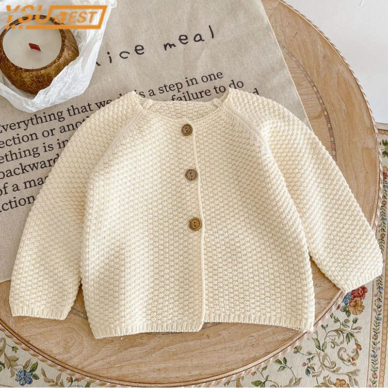 Baby Unisex Solid Color Cartoon Shape Casual Cardigan Sets