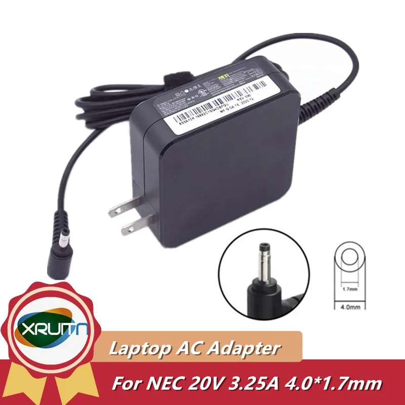 

65W Laptop Power Charger ADLX65CCGU2A ADLX65CCQU2A AC Adapter for NEC/Lenovo IdeaPad 3 15IIL05 20V 3.25A 4.0*1.7mm 01FR155