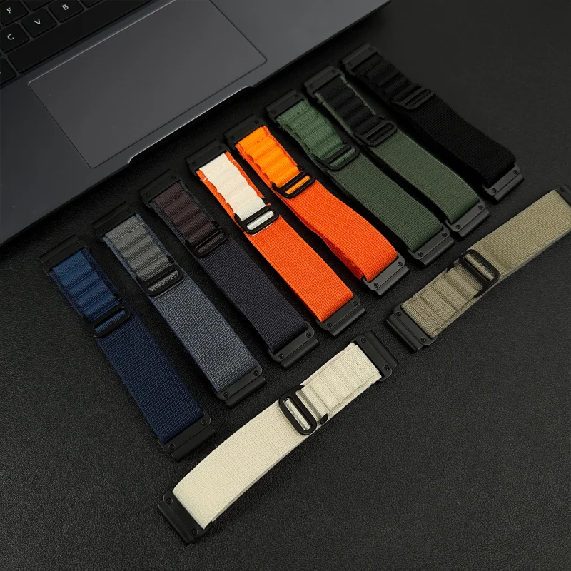 Unisex Quick Release Wave Nylon Watch Band - 2PC Set (20/22/26mm)