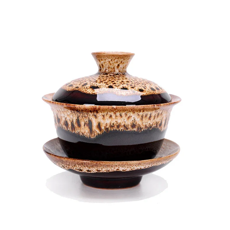 Chinese Gaiwan Tea Set fish Kung Fu Tea Tureen Kiln change Gai wan multicolor Teaware Sancai Cup travel Beautiful kettle