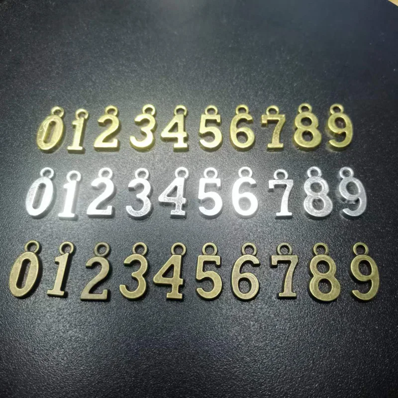 

30pcs Metal 0-9 Digital Zinc Alloy Number Charms Pendants DIY Jewelry Accessories Handmade Craft
