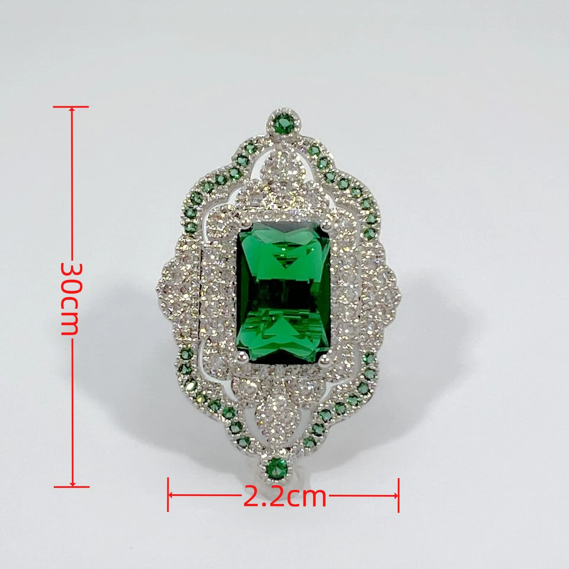 Jade Women's Ring New Colorful Treasure Jade Ring Opening Green Diamond
