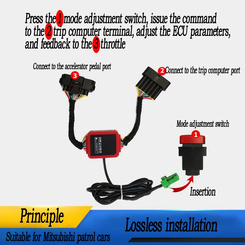 For Mitsubishi Pajero V73/V77 Throttle Pedal Commander Power Module Throttle Accelerator Switch Power Mode Accessories Tuning