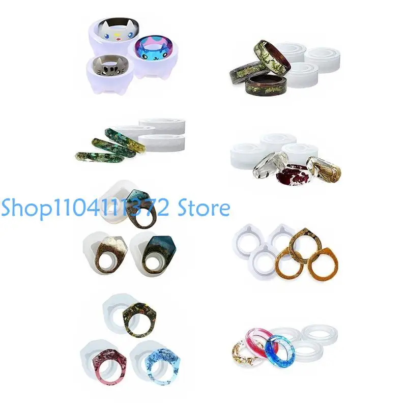 P9FE 3 PCS/SET 실리콘 링 곰팡이 DIY 링 제작을위한 둥근 목걸이 펜던트 공예품
