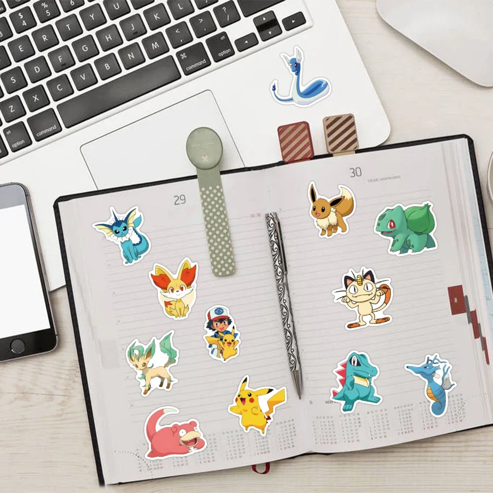 Cute Pokémon Pikachu Mobile Phone Laptop Suitcase Diy Decoration Desktop Waterproof Sticker 4