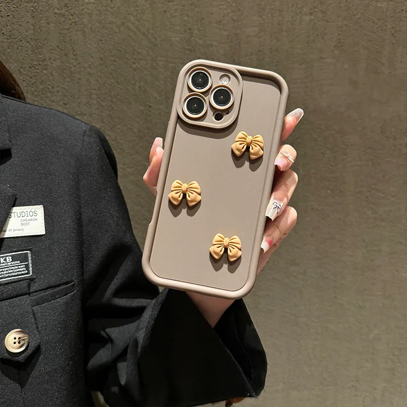 Korean Cute 3D Bow Shockproof Phone Case