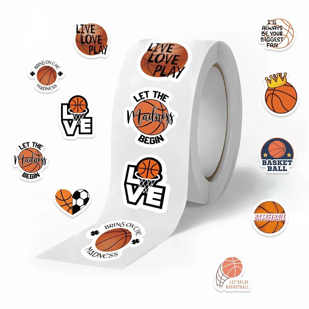 500pcs/roll Basketball Sports Stickers DIY Classic Toy PVC Laptop Decals Decoration Stiker Reward Gift Toys
