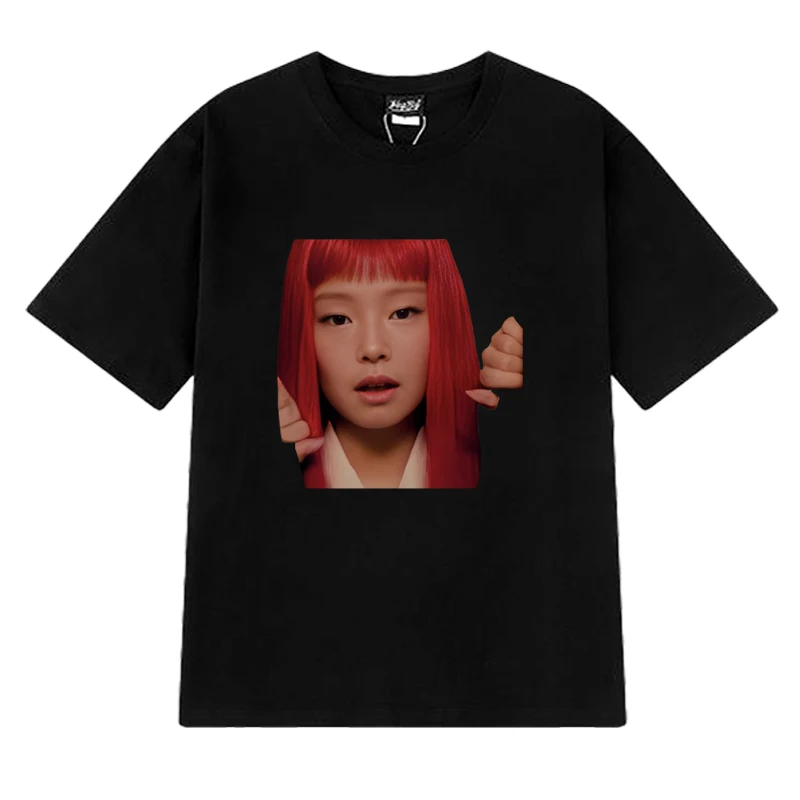 الجديد في جيني روبي 2025 ألبوم جديد تي شيرت أنيق KPop للرجال والنساء Y2k تي شيرت كبير الحجم بأكمام قصيرة للجنسين ملابس قطنية 100%