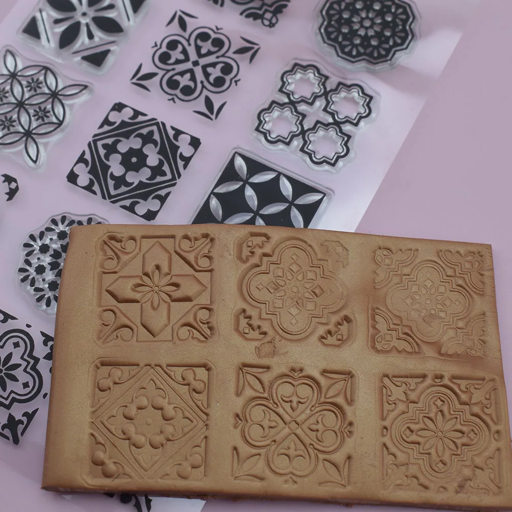 Baroque Morocco Square Mandala Lace Clay Stamp for Polymer Clay Earring Jewelry