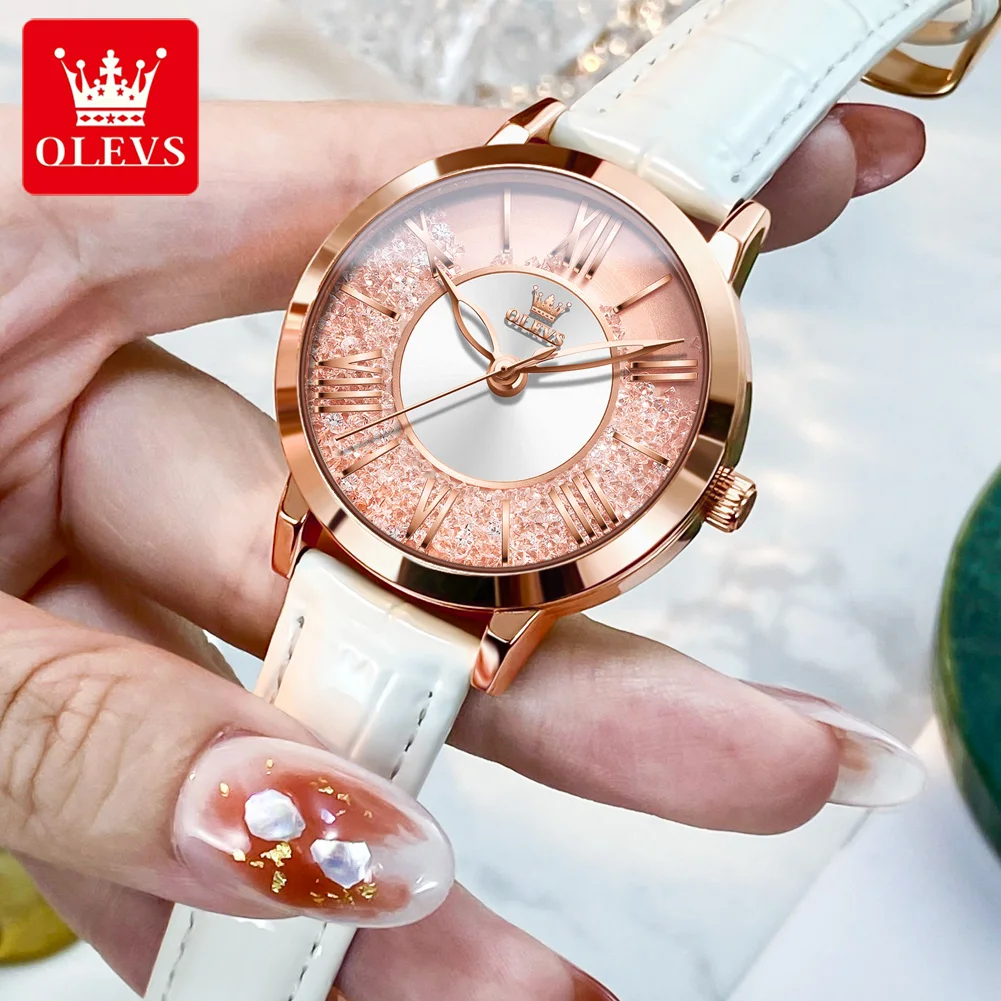 ساعة أوليفيس كوارتز بسيطة للنساء ، نمط حزام ، علام...