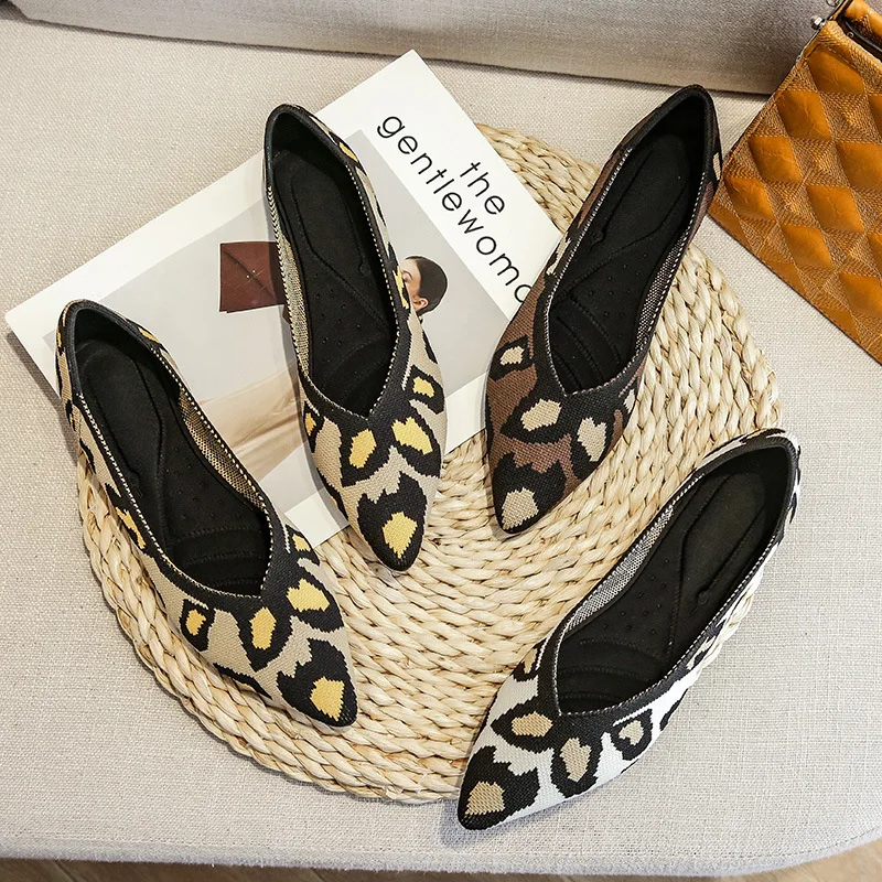 

Дышащая обувь, повседневные женские кроссовки, вязаная женская обувь на плоской подошве, удобная теннисная обувь с закрытым носком и острым носком, новинка L