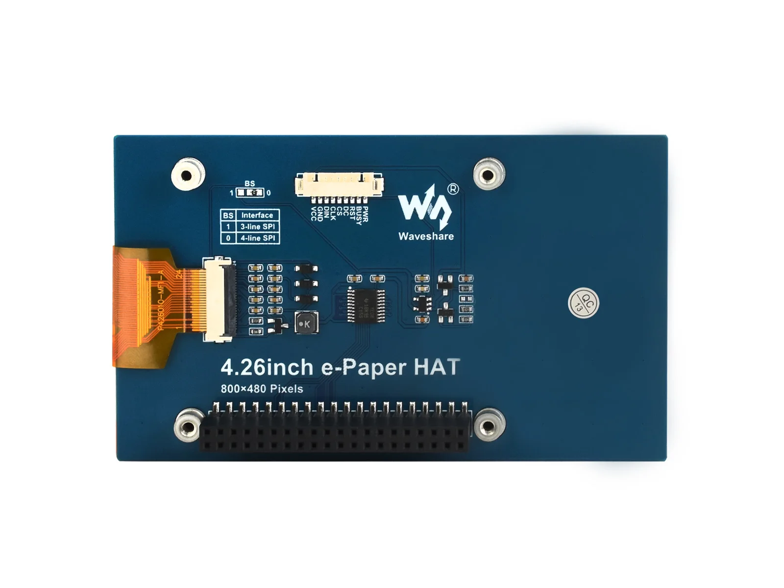 Waveshare-e-paper Display Hat 4.26 Polegada 800x480 Preto Branco Interface Spi Baixa Potência Raspberry pi Jetson Nano Arduino Stm3 - Imagem 2