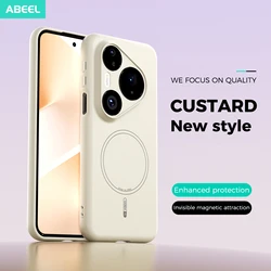 MagSafe Magnetic Shockproof TPU Soft Case with Lens Protection and Skin - Feel Finish for Huawei Pura 80 (Cream White)