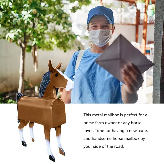 Nagy Kapacitású Lakberendezési Ajándék Újrafelhasználható Postaláda Vasművészet Kívül A Kerti Farm Posta Felszerelve, Könnyen Telepíthető Vízálló Állat Alakja