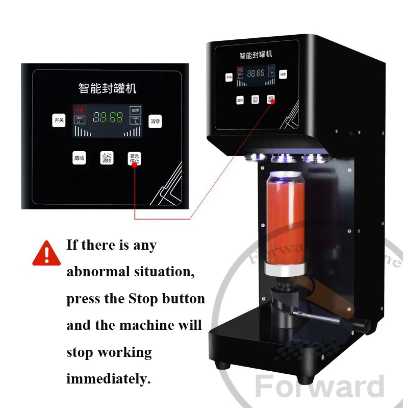 Description Picture 4 of itemCommercial Can Sealing Machine 55mm Caliber Beverage Bottle PET/Aluminum Bottle 330/500/650ml Cans Sealer