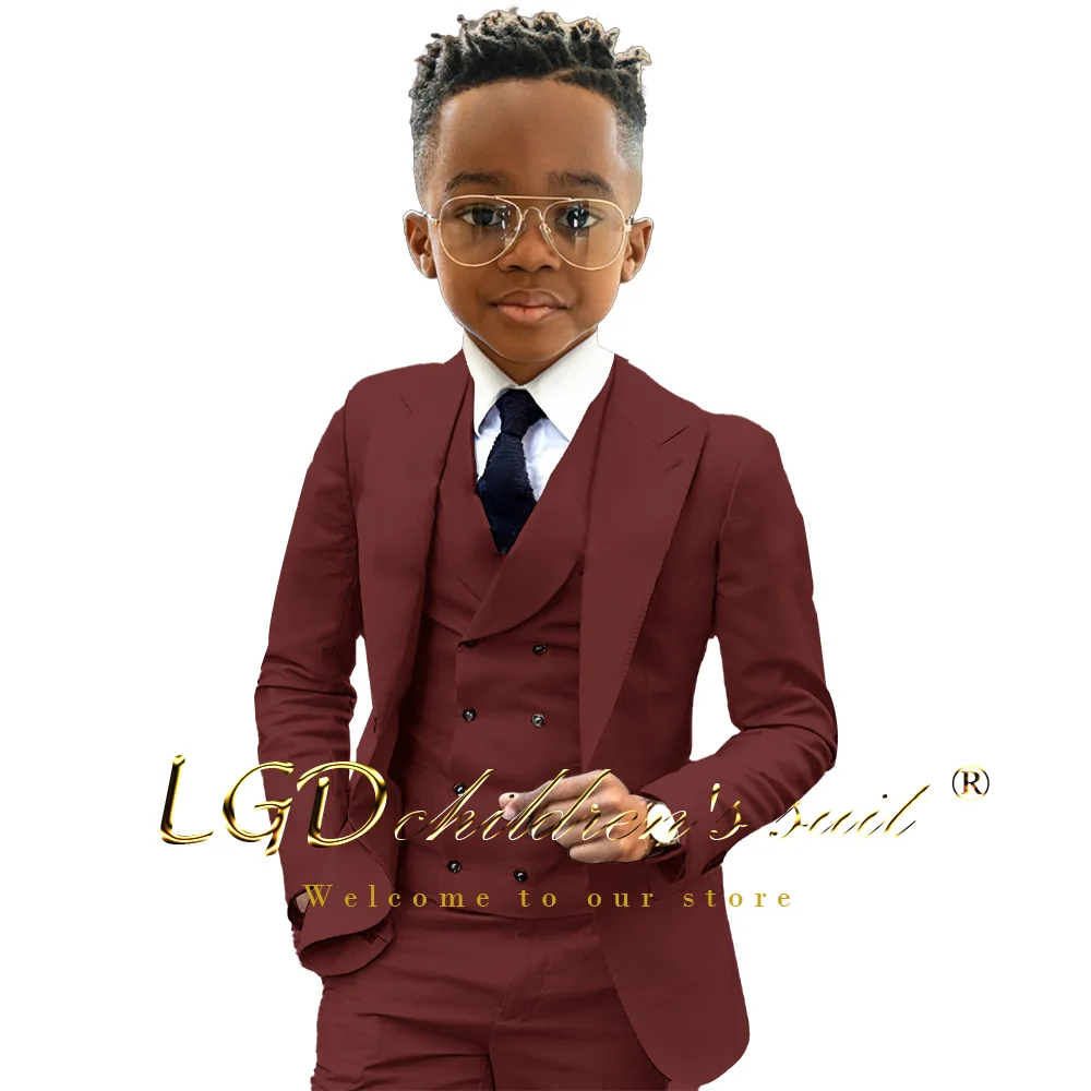 Boys Formal Suit Set Boys 3~16 years old 3-piece Tuxedo Suit Jacket Trousers Vest