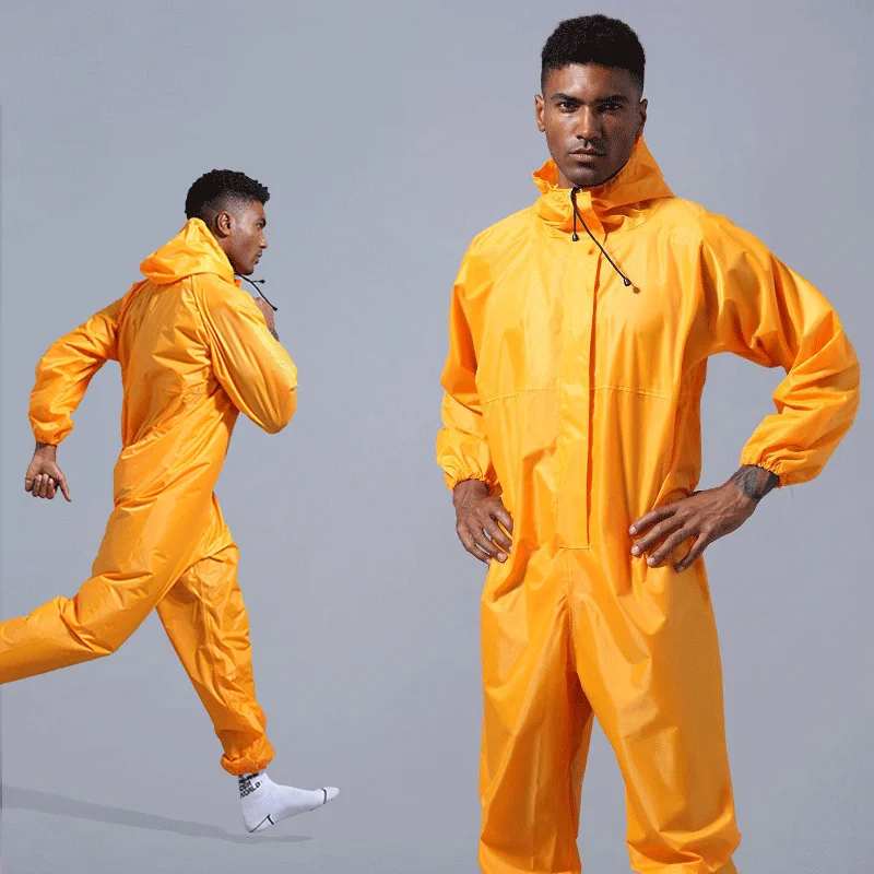Conjoined Raincoat Motorcycle overalls Hooded Men Women Fission Rain Suit Hooded Paint Spray Unisex Workwear Safety Suits motorcycle raincoat raincoat suit bike raincoat