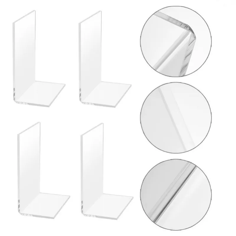 Clear Acrylic Bookends for Shelves Desktop Organizer Non-Slip Decorative Holder Perfect Storage Solution for Holiday Gifts
