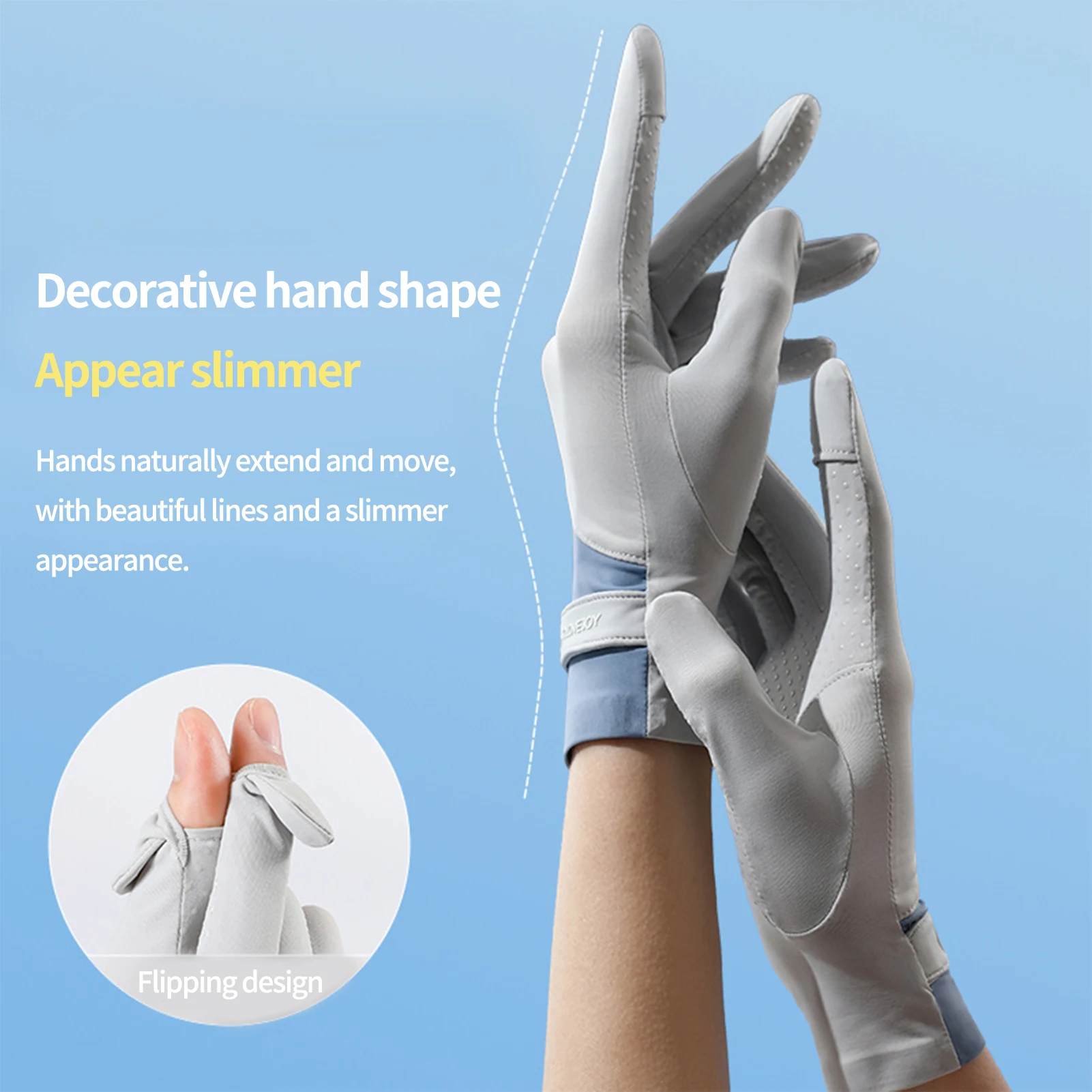UV Gloves Breathable Ice Feeling Sun Protection UPF 50 Sun Gloves Driving Sailing Fishing Gloves For Women And Men SPF Gloves 5