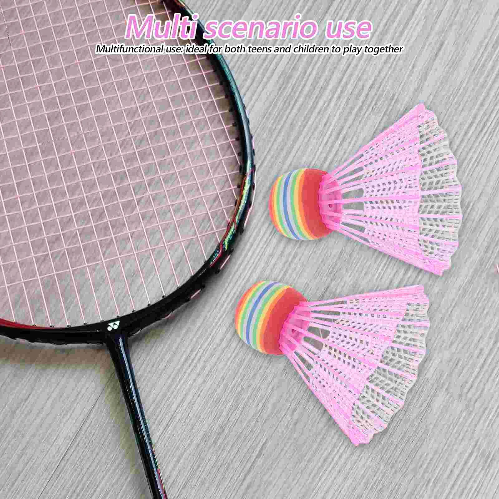 12 Pcs Colored Badminton Game Playing Equipment Birdies Training Kids Toy Sports Self Returning Shuttlecock Sparring