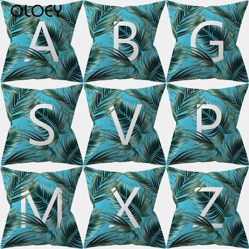 

Polyester Cushion Cover Letters Plant Decorative Cushion Cover Home Decor Sofa Living Room Pillow Case 45*45cm