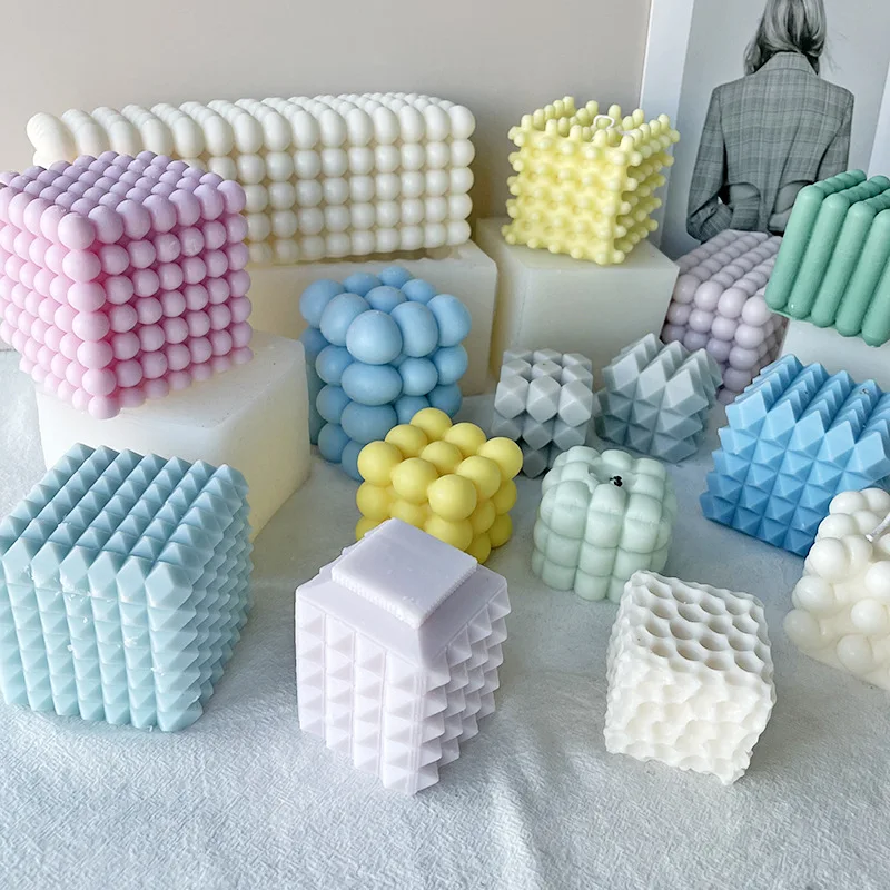 

Candles Silicone Mold 3D Magic Bubble Cube Ball DIY Chocolate Candle Molds Wax Plaster Soap Mousse Making Clay Resin Epoxy Mould