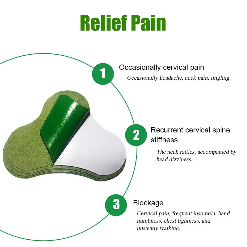 10pcs Self-heating Neck Patches Wormwood Plaster for Joint Cervical Spondylosis Body Pain Relief