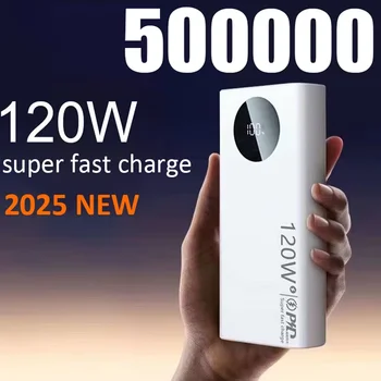 120W 50000mAh Power Bank ad alta capacità Caricabatteria portatile Powerbank a ricarica rapida per iPhone Samsung Huawei 2024