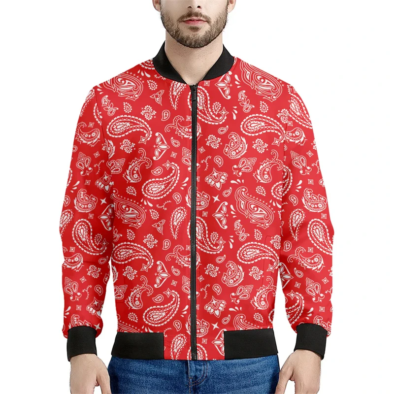 thumbnail image 1 of Chaquetas con estampado de bandana de cachemira de tendencia, moda de primavera y otoño, chaqueta con estampado 3D de manga larga, ropa de calle informal, sencilla y genial para hombre, 1 of 5