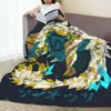 Monster Hunter World Iceborne Zinogre Kanji Blanket Fleece Super Soft Sofa Throw Blankets For Home Travel Throws Bedspread Quilt 5