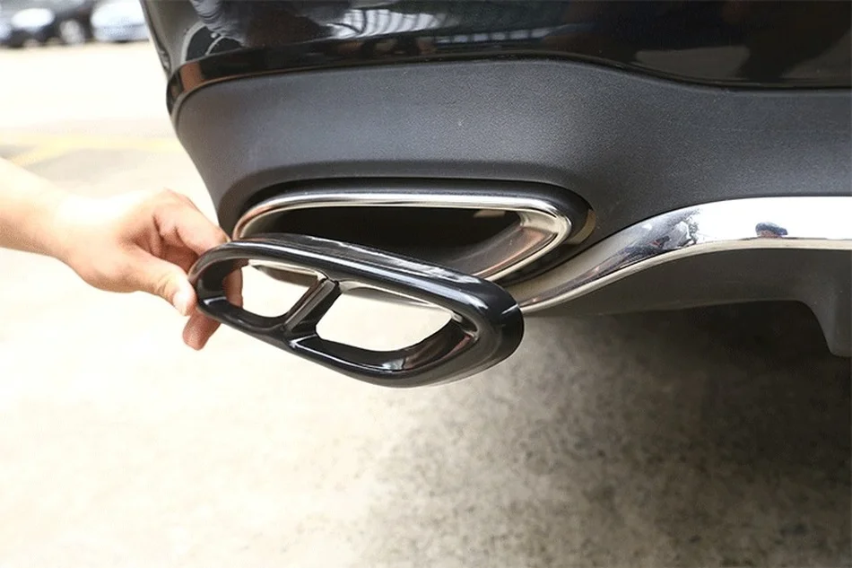 

2pcs Stainless Steel Exhaust Pipe Cover Trim For Mercedes Benz A B C E GLC GLE Class W176 W246 W205 W213 AMG Car Styling