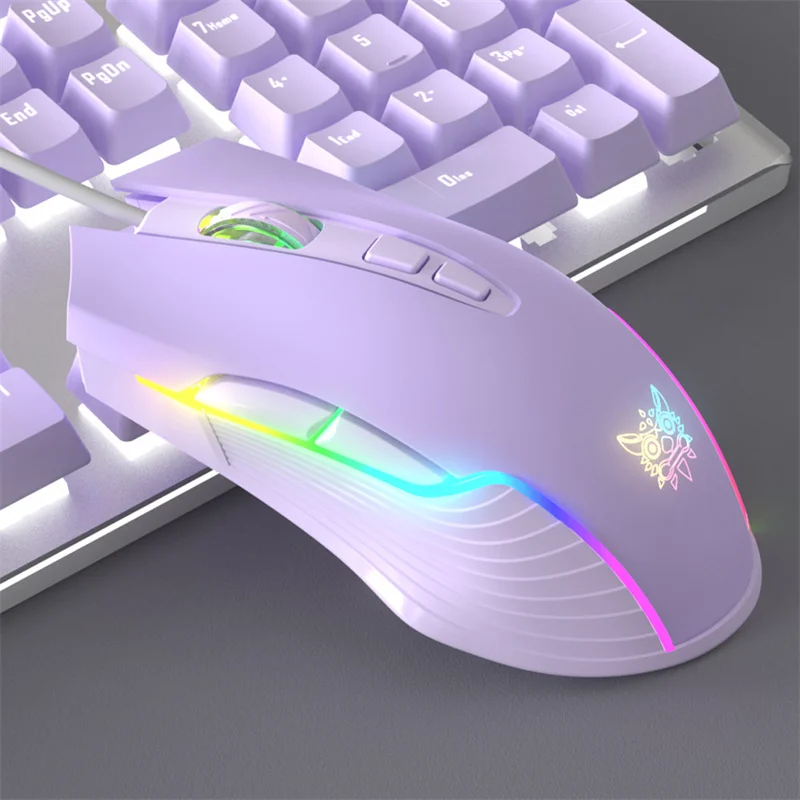 Fantasy Purple Wired Blue Switch Brown Switch 104 Key Mixed Light Mechanical Keyboard Mouse Headset Set For Laptop Desktop