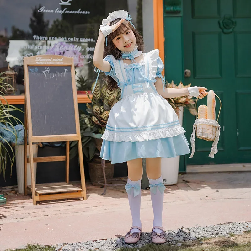 Blue Alice Girl Maid Clothes Children's Clothes Lolita Cute Lolita Dress Children's Princess Dress Goth