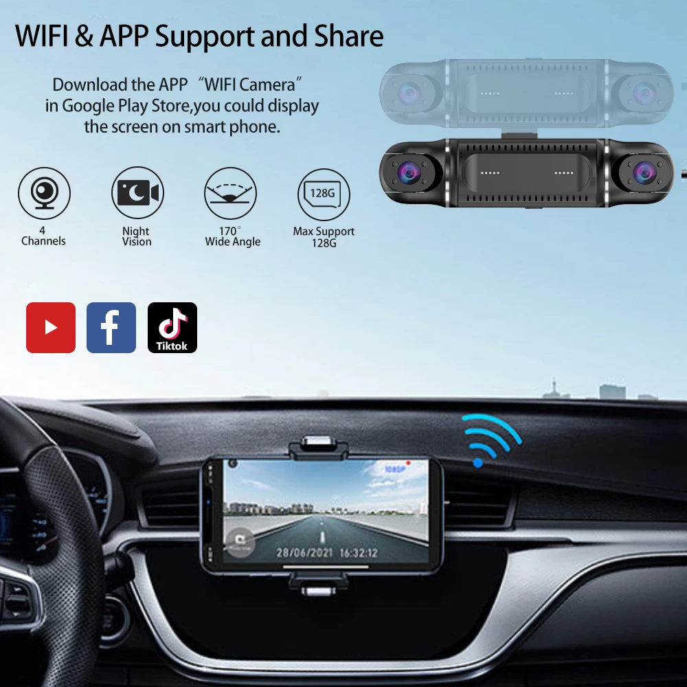  DVR  ķ, 4 , 1080P, GPS, WiFi, 24 ð  ,   ī޶,  , Ʈ ,  ڽ,  ȭ
