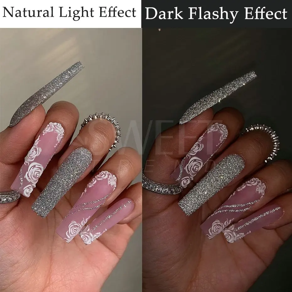 12 Colors Reflective Glitter Nail Powder for Manicure Decoration nail powder