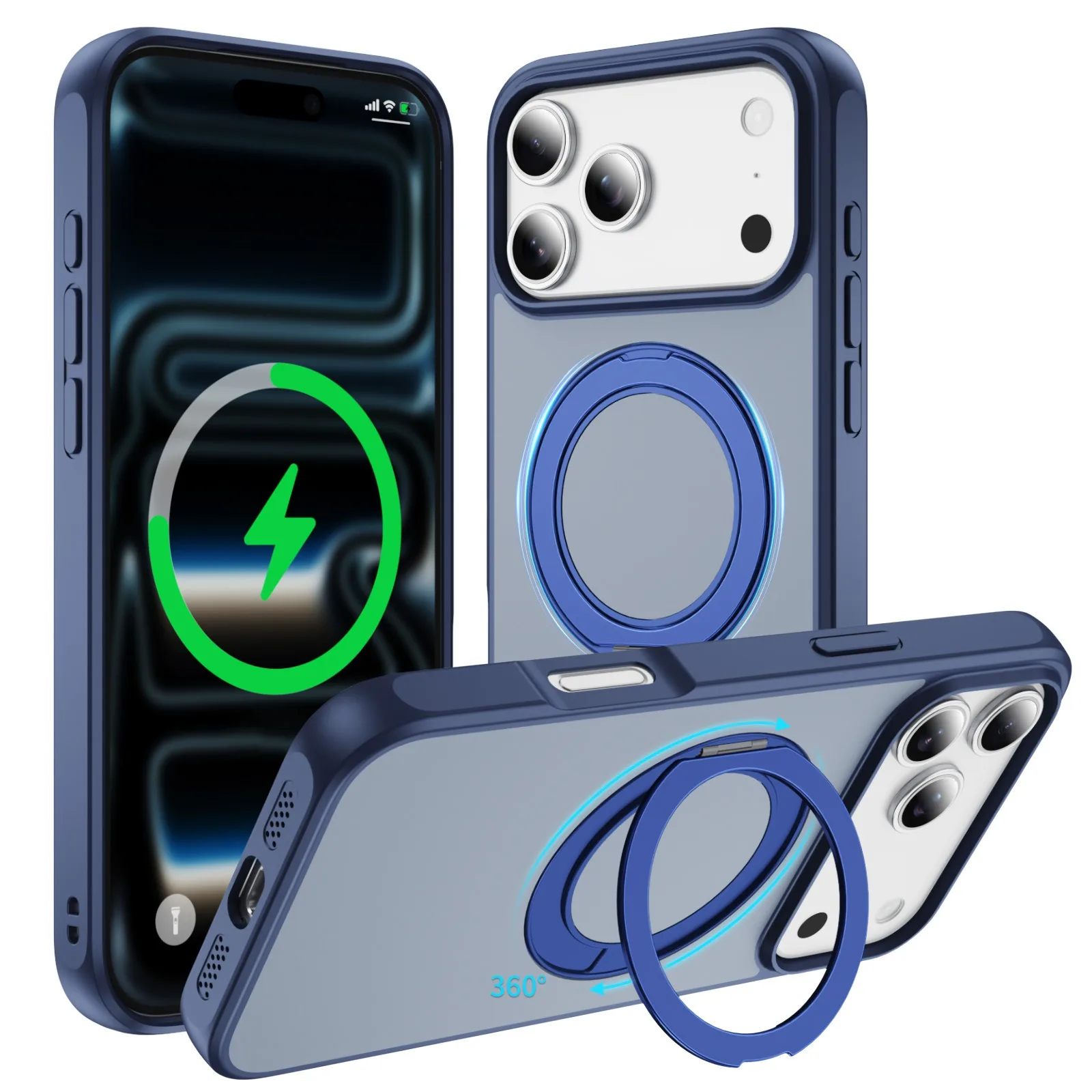Dual Color Magnetic Stand Luxury Phone Case - Protective Hard Shell Cover