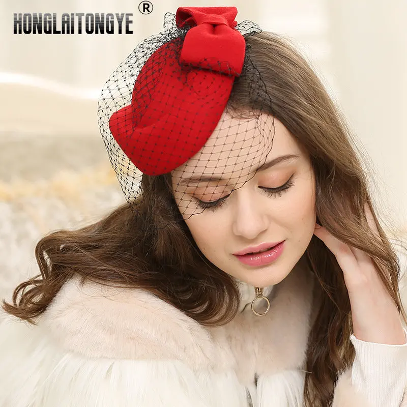 2023 New In Vintage Wool Hair Fascinators for Women Ascinator Hats