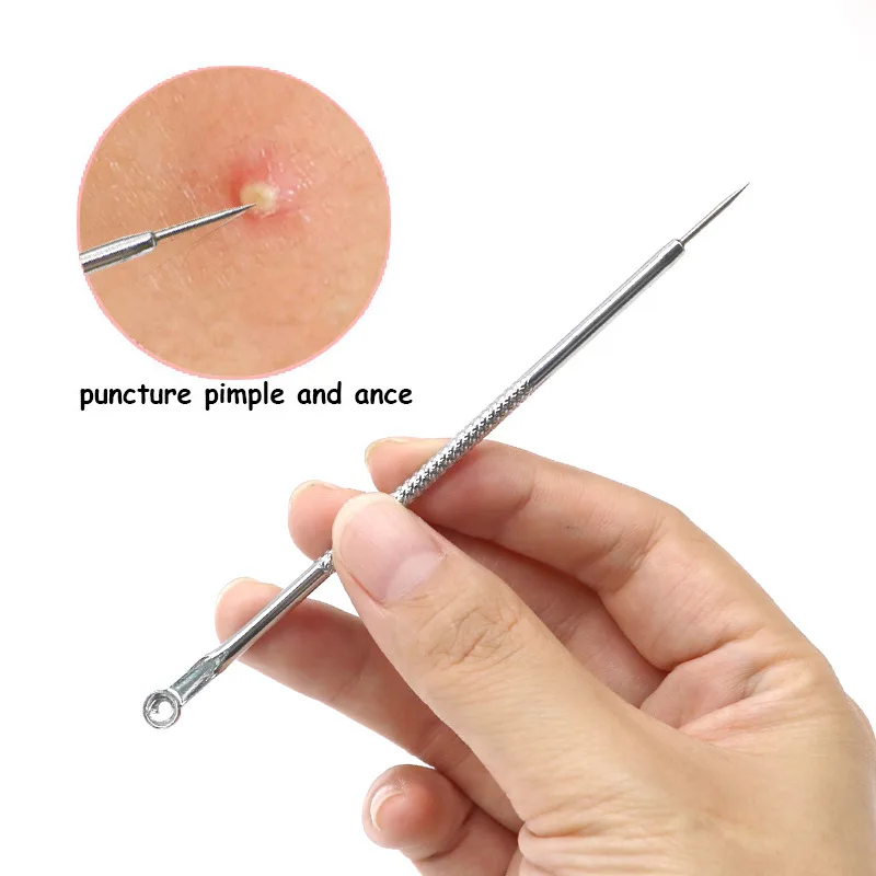 1PC Stainless Steel Blackhead Comedones Acne Blemish Extractor Remover Face Skin Care Pore Cleaner Needles Removal Tools