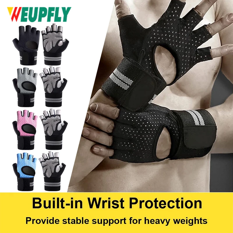 

1Pair Weight Lifting Gloves Breathable Workout Gloves with Wrist Support for Gym, Exercise, Pull ups, Full Palm Protection